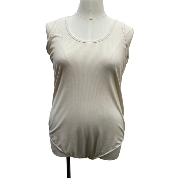 torrid Tops - Super Soft by Torrid Cream Ribbed Bodysuit Tank Size 3